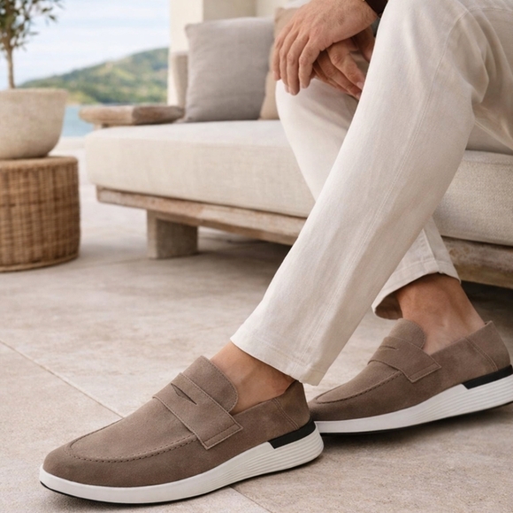 Wolf & Shepherd Other - Wolf & Shepherd Crossover Penny Loafer Suede Leather Mens Size 11 M